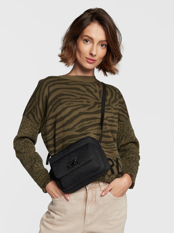 Calvin Klein Handtasche Calvin Klein Re-Lock Camera Bag W/Flap Jcq K60K609685 Schwarz