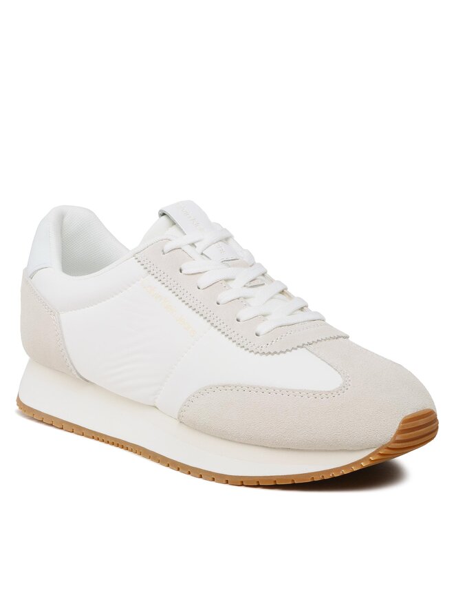 Calvin Klein Jeans Sneakersy Calvin Klein Jeans Retro Runner Wingtip Mix YM0YM00620 Bílá