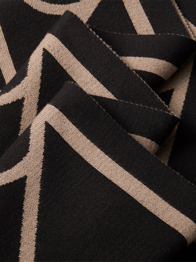 Calvin Klein Fular Calvin Klein Emblem Aop Jcq Fine Rib Scarf LV04D8051G Negru