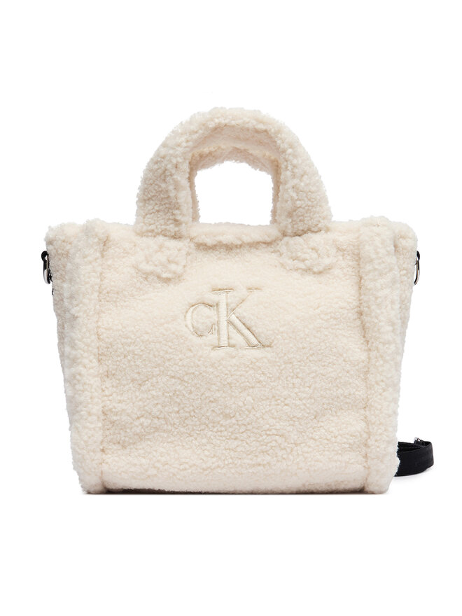 Calvin Klein Jeans Handtasche Calvin Klein Jeans Teddy Tote Bag IU0IU00355 Creme