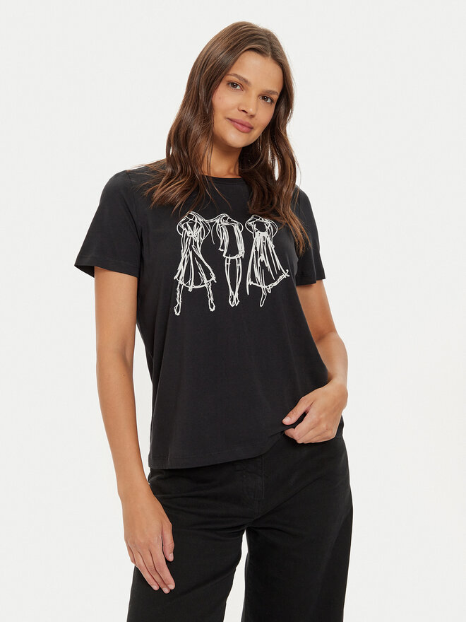 Vero Moda Vero Moda Marškinėliai Romy 10320297 Juoda Regular Fit