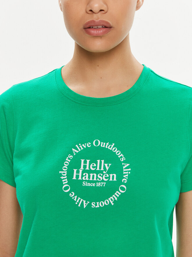 Helly Hansen Helly Hansen Marškinėliai W Core Graphic T-Shirt 54080 Žalia Regular Fit