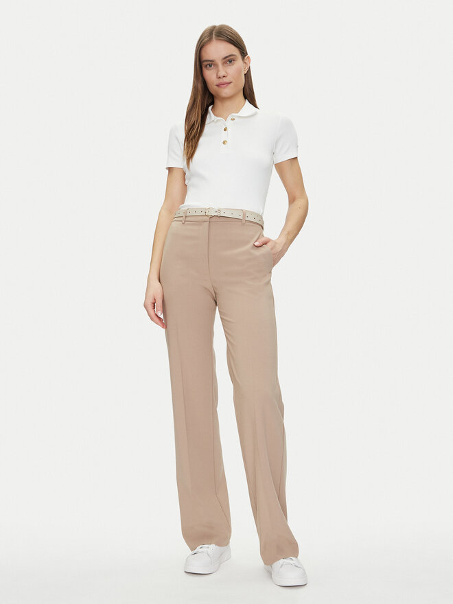 Tommy Hilfiger Tommy Hilfiger Polo marškinėliai Slim Gold Button Polo Ss WW0WW45436 Balta Regular Fit