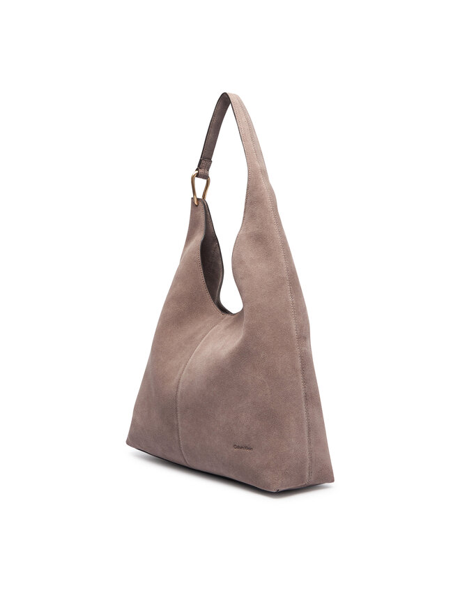 Calvin Klein Handtasche Calvin Klein Slouchy Suedelarge Shoulder Bag LV04F3690G Braun