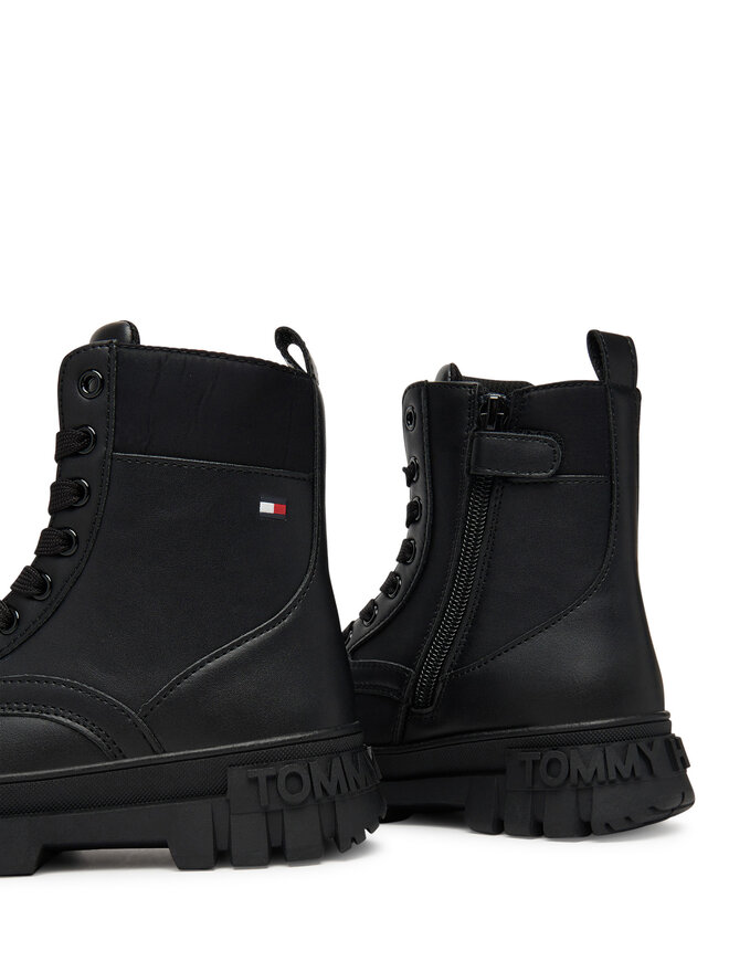 Tommy Hilfiger Ορειβατικά παπούτσια Tommy Hilfiger Lace-Up Bootie T3A5-34046-1695 S Μαύρο