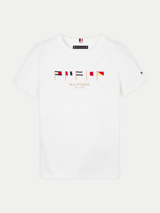 Tommy Hilfiger Tommy Hilfiger Marškinėliai Multiflag KB0KB09532 S Balta Regular Fit