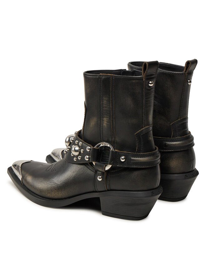 PINKO Kovbojská obuv PINKO Tex 07 SD0195P056 Černá