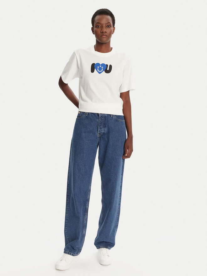 HUGO HUGO Camiseta Vintage 50545053 Écru Loose Fit