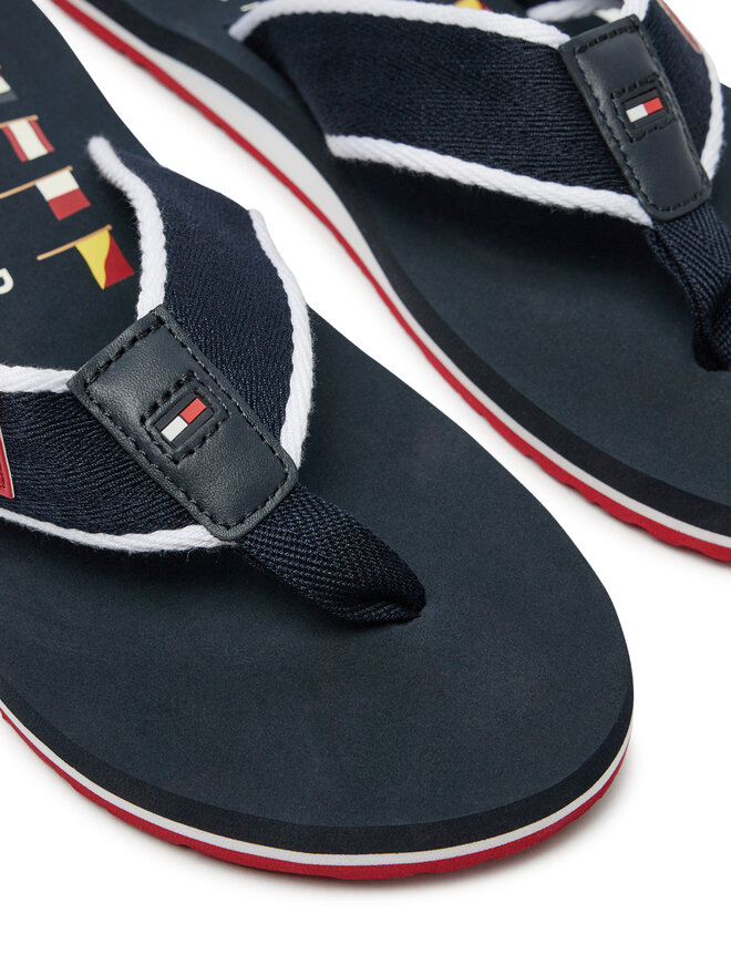 Tommy Hilfiger Žabky Tommy Hilfiger Patch Hilfiger Beach Sandal FM0FM05435 Tmavomodrá