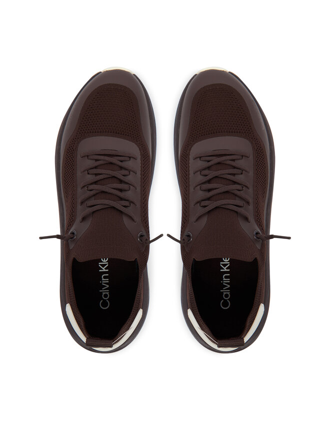 Calvin Klein Sneakers Calvin Klein Chunky Runner Lace Up Sock Knit YW0YW02033 Braun