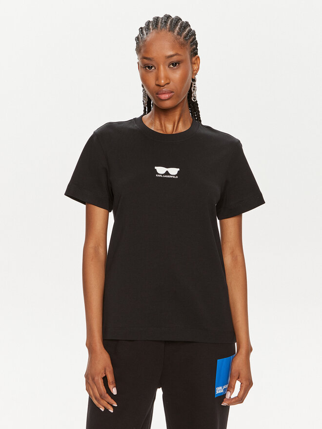 KARL LAGERFELD KARL LAGERFELD T-Shirt 245W1717 Schwarz Regular Fit