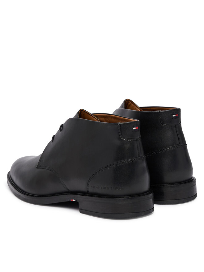Tommy Hilfiger Schnürschuhe Tommy Hilfiger Corporate Dressy Lth Lace Boot FM0FM05949 Schwarz