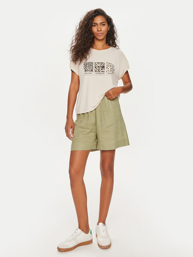 ONLY ONLY Camiseta Free 15293567 Beis Regular Fit