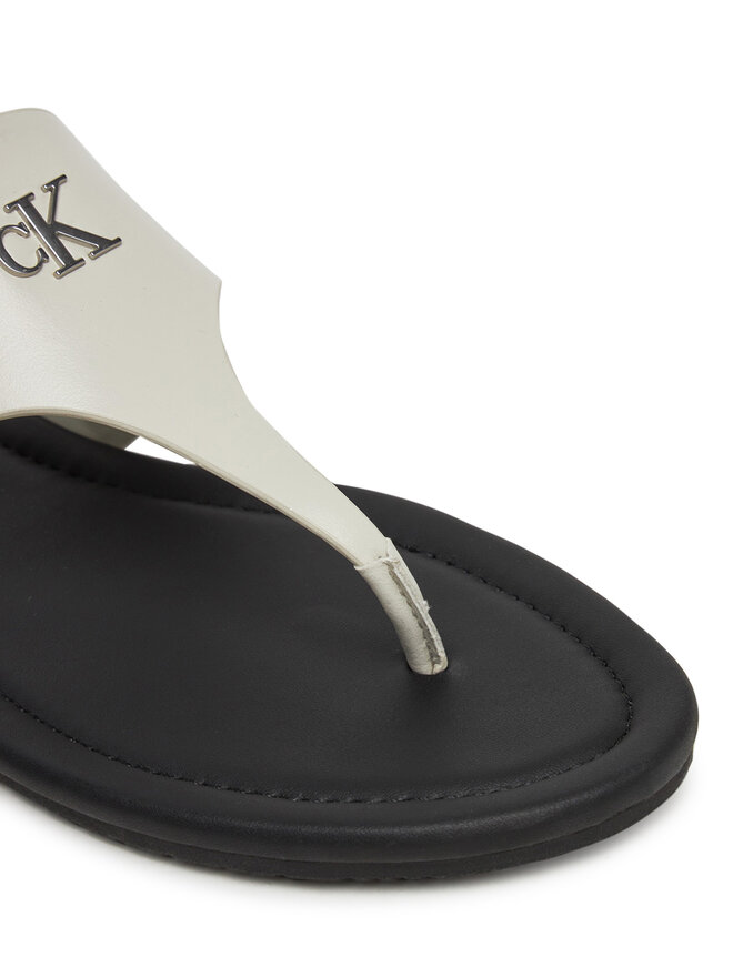 Calvin Klein Jeans Zehentrenner Calvin Klein Jeans Flat Sandal Toepost Mg YW0YW01691 Weiß