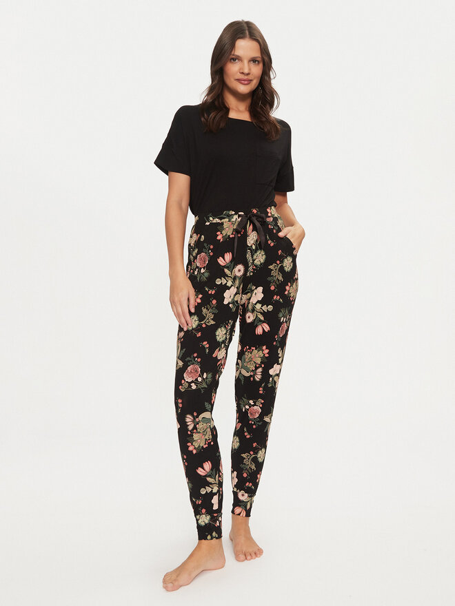 Hunkemöller Hunkemöller Παντελόνι πιτζάμας 206549 Μαύρο Regular Fit