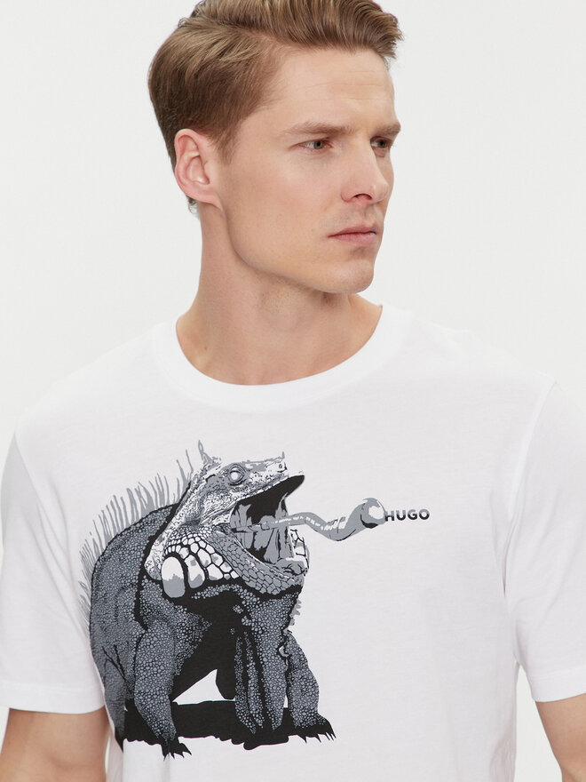 HUGO Hugo T-Shirt Dibeach 50513812 Weiß Regular Fit