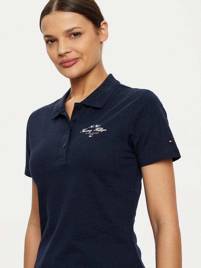 Tommy Hilfiger Tommy Hilfiger Pólóing WW0WW43930 Sötétkék Slim Fit