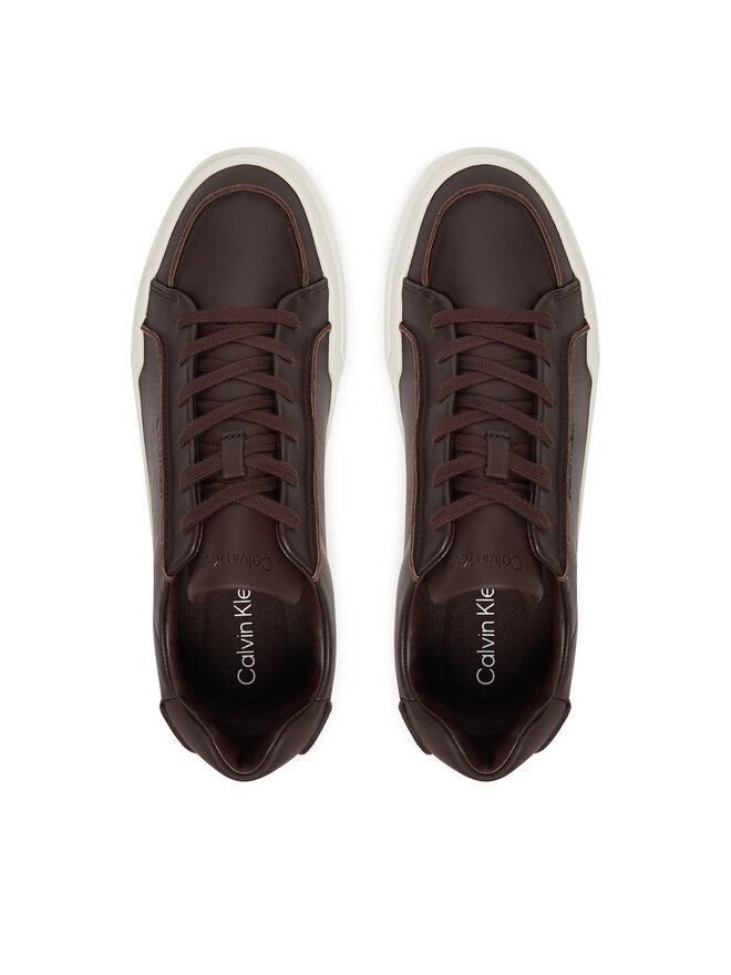 Calvin Klein Superge Calvin Klein Chunky Cupsole Lace Up Lth Pinch YM0YM01454 Bordo rdeča