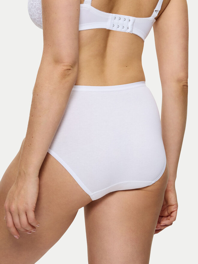 Triumph Triumph Klasične spodnje hlačke z visokim pasom Sense Of Cotton 10224970 Bela
