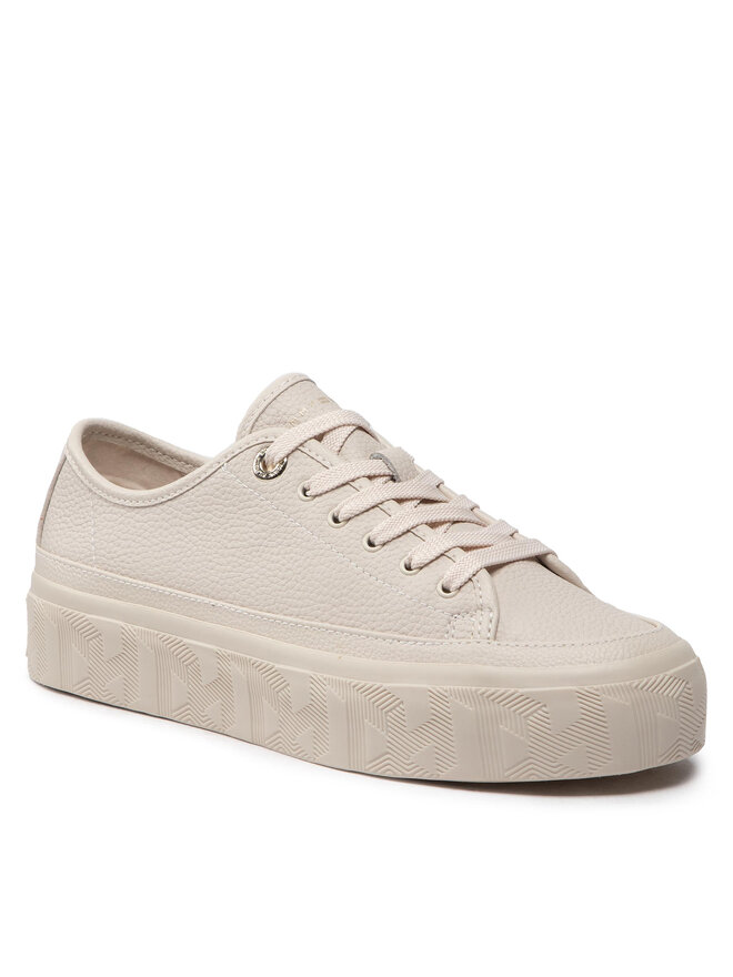 Tommy Hilfiger Sneakers Tommy Hilfiger Essential Th Leather Sneaker FW0FW06556 Beige