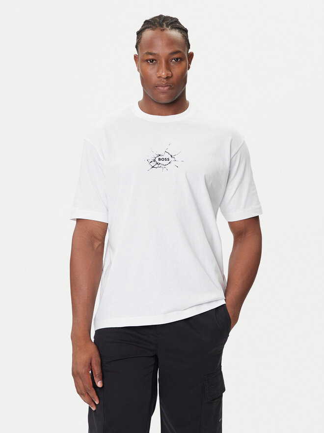 BOSS BOSS Camiseta Te_Voyage 50546370 Blanco Relaxed Fit