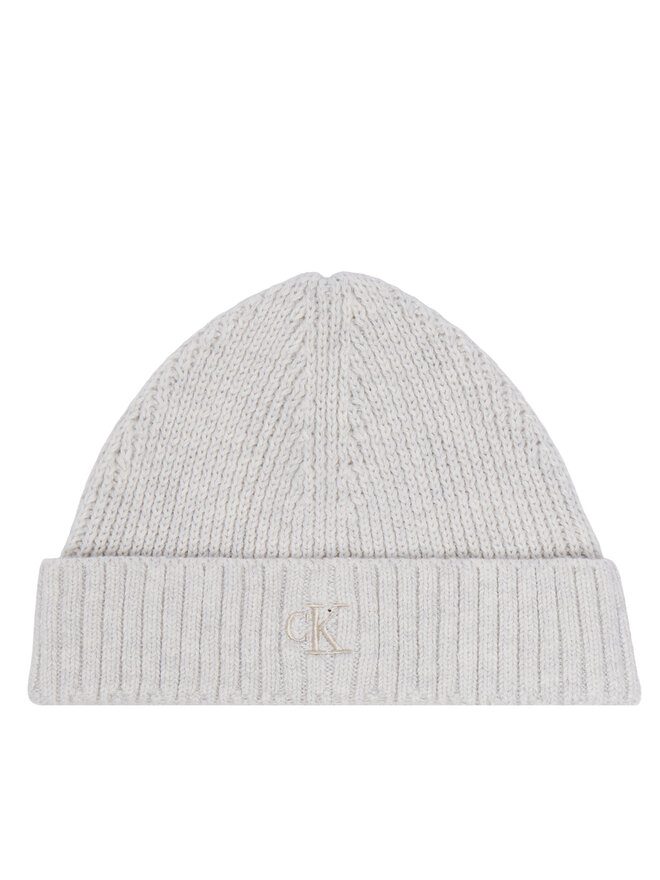 Calvin Klein Jeans Set Schal und Mütze Calvin Klein Jeans Knitted Scarf Beanie Giftbox LVCKFJP00N Hellgrau