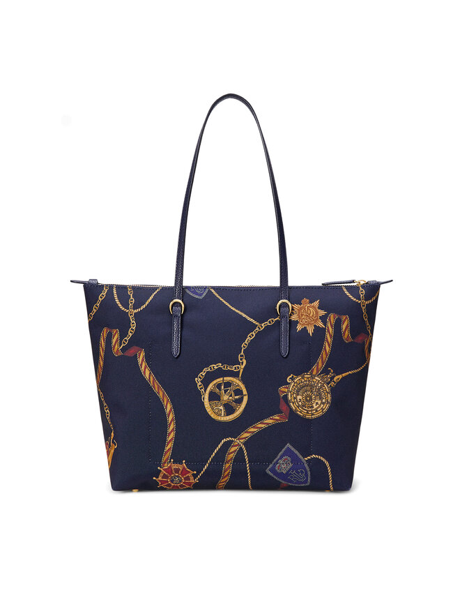 Handtasche LAUREN RALPH LAUREN Medium Keaton Belting Nylon Tote Bag 431916737027 Dunkelblau eschuhe