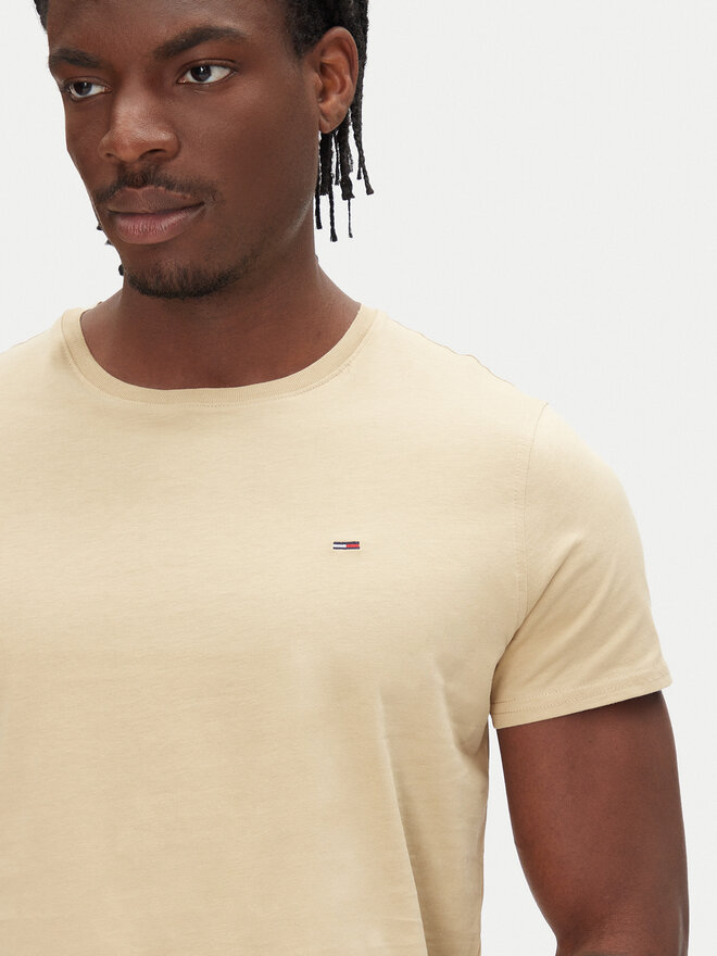 Tommy Jeans Tommy Jeans Marškinėliai DM0DM04411 Smėlio Slim Fit