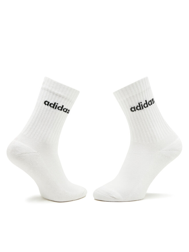 adidas Klasické ponožky Unisex adidas Linear Crew Cushioned Socks 3 Pairs HT3455 Bílá