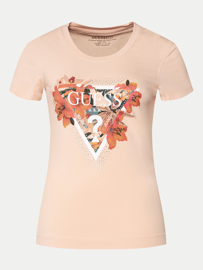 Guess Guess Футболка Ss Cn Tropical Train W4GI62 J1314 Оранжевий Slim Fit