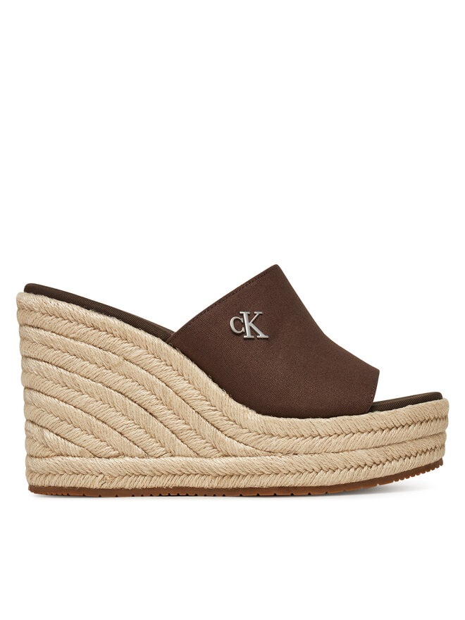 Calvin Klein Pantoletten Calvin Klein Wedge Rope Slide Mg YW0YW01699 Braun