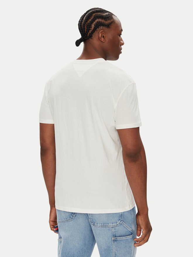 Tommy Jeans Tommy Jeans Marškinėliai Flag Linear DM0DM21911 Balta Regular Fit