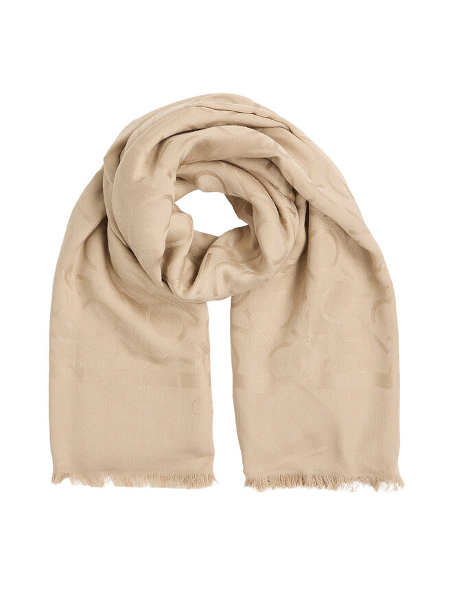 Calvin Klein Foulard Calvin Klein Shiny Jacquard Monogram K60K612974 Beige