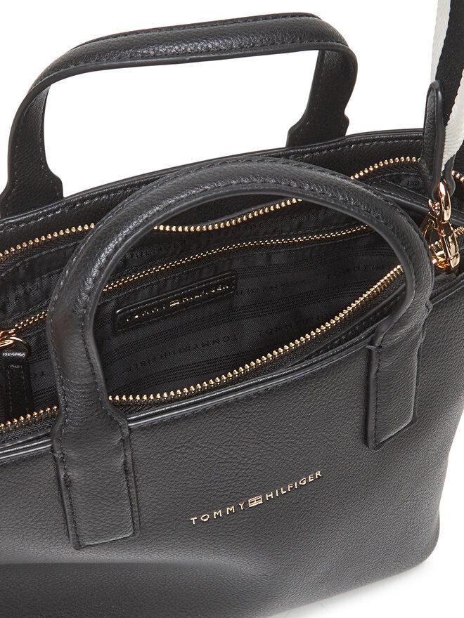 Tommy Hilfiger Kabelka Tommy Hilfiger Th Logotape Mini Tote AW0AW17448 Černá