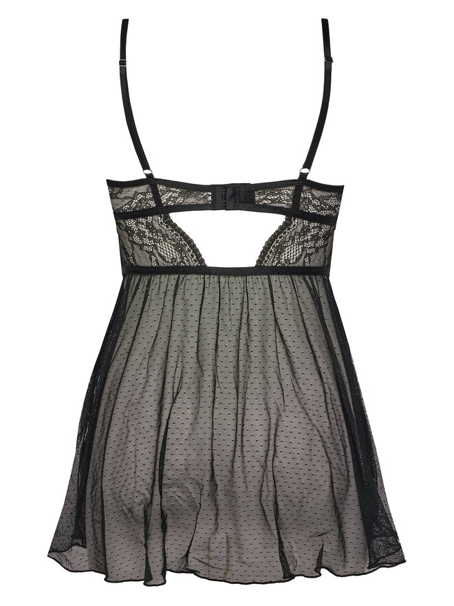 Hunkemöller Hunkemöller Hálóing Babydoll Isabelle 205820 Fekete