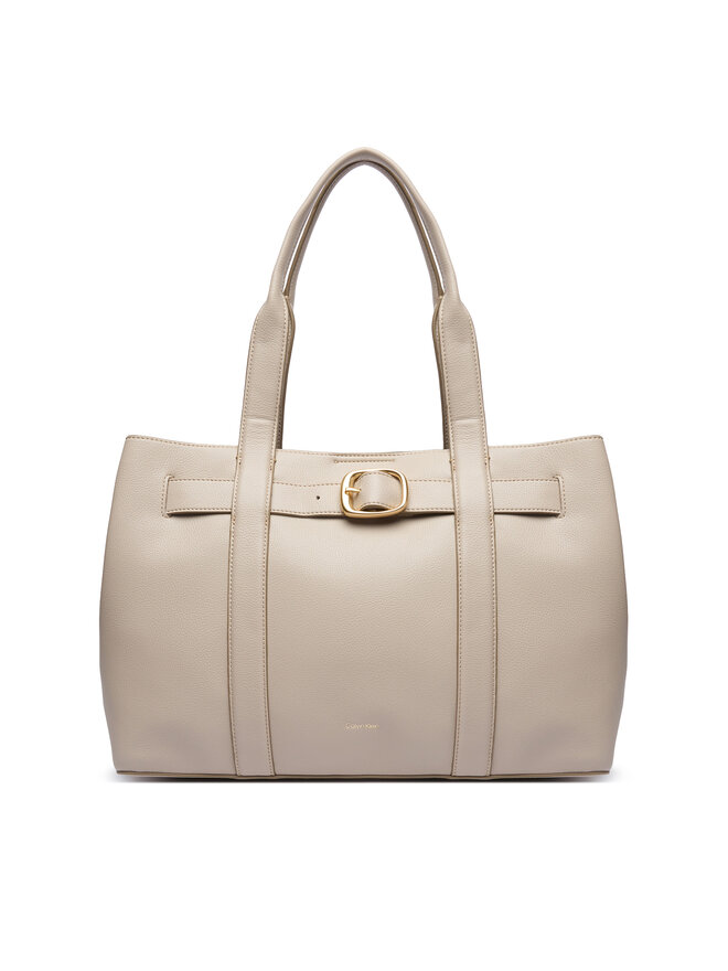 Calvin Klein Bolso Calvin Klein Buckle Medium Tote LV04F3294G Écru
