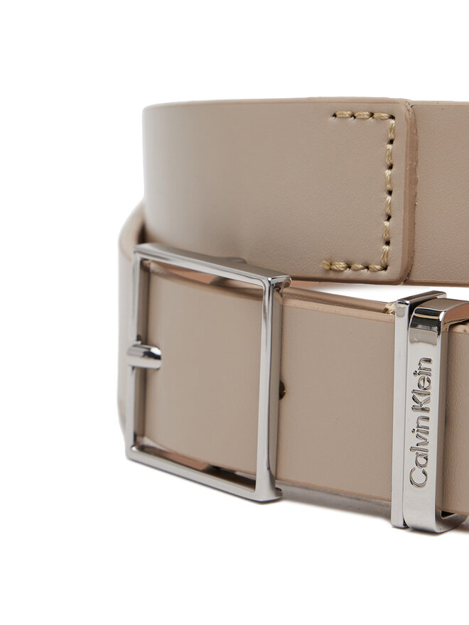 Calvin Klein Dámsky opasok Calvin Klein Branded Loop Square Belt 2.5 K60K612866 Béžová