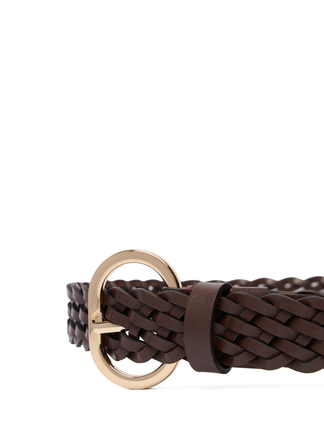 Tommy Hilfiger Damengürtel Tommy Hilfiger Th Chic 2.5 Woven Leather AW0AW18111 Braun