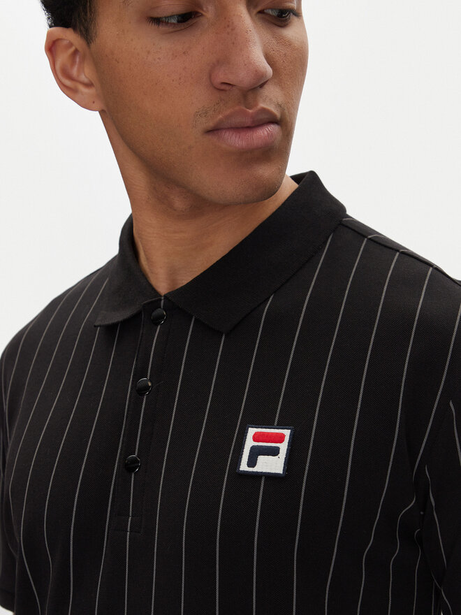 Fila Fila Поло Linter FAM0923 Чорний Regular Fit
