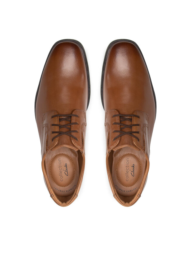 Clarks Félcipő Clarks Tilden Plain 261300977 Barna