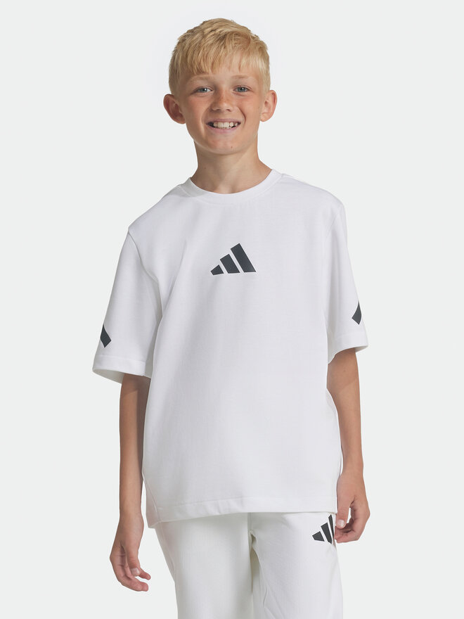 adidas adidas Marškinėliai Z.N.E. JJ4144 Balta Loose Fit