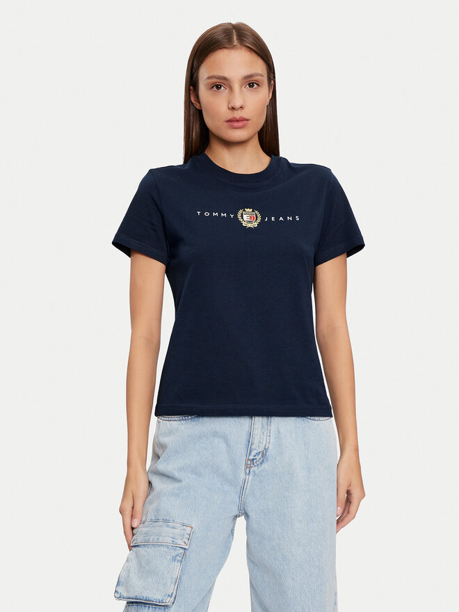 Tommy Jeans Tommy Jeans Póló Crest Linear DW0DW18795 Sötétkék Regular Fit