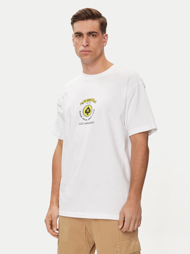 DC DC Marškinėliai Lucky Hand Hss ADYZT05366 Balta Regular Fit