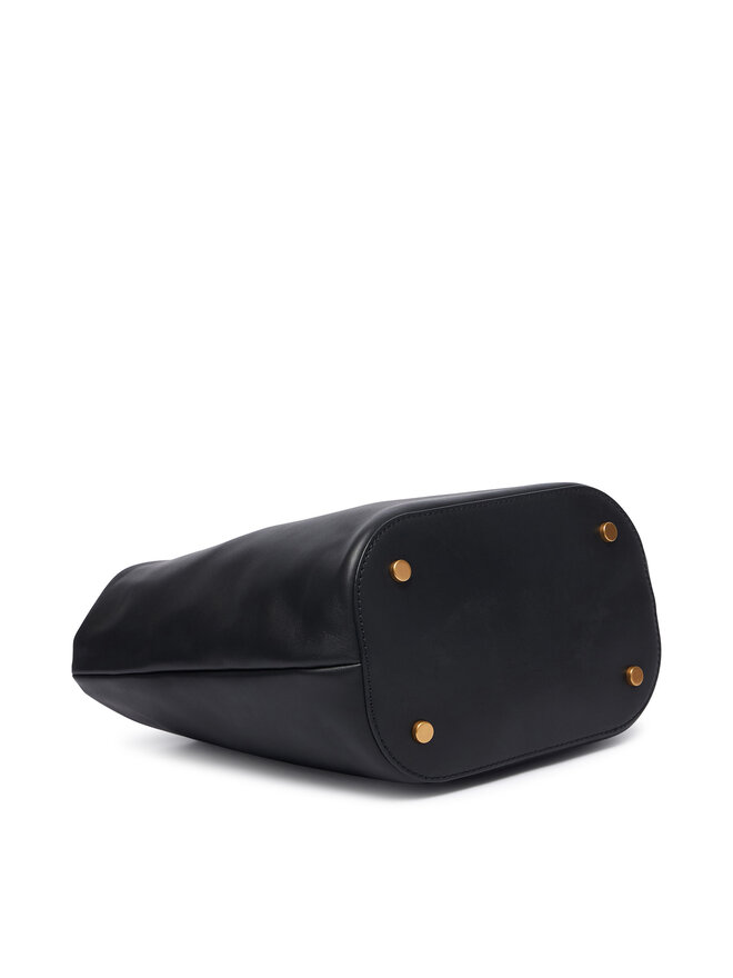 Tommy Hilfiger Handtasche Tommy Hilfiger Th Marina Bucket Leather AW0AW18739 Schwarz