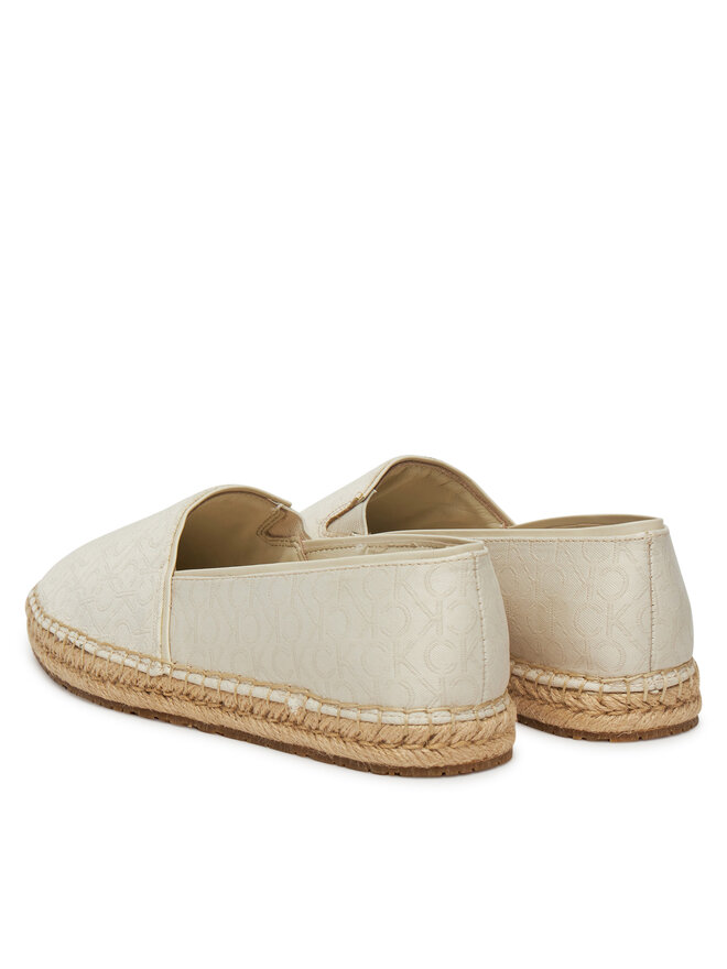 Calvin Klein Espadryle Calvin Klein Flat Espadrille - Jacq HW0HW02467 Écru