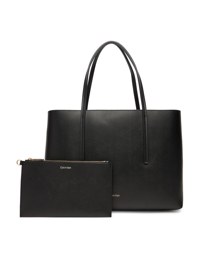 Calvin Klein Handtasche Calvin Klein Foil Logo Small Tote LV04F3275G Schwarz