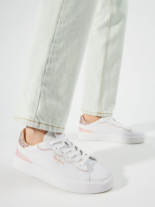 Pepe Jeans Sneakers Pepe Jeans Dobbie Seal PLS00006 Alb