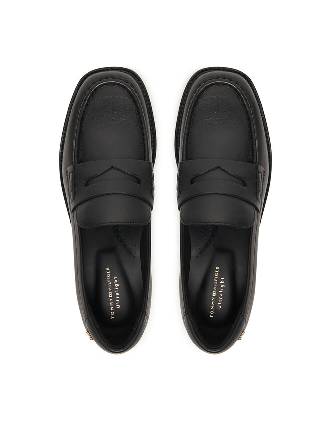 Tommy Hilfiger Slipper Tommy Hilfiger Elettra Penny Leather FW0FW09360 Schwarz