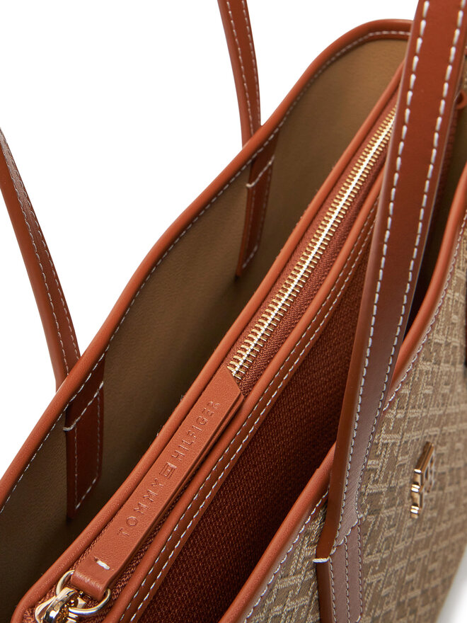 Tommy Hilfiger Torebka Tommy Hilfiger Th Monoplay Leather Mini Tote AW0AW17415 Brązowy