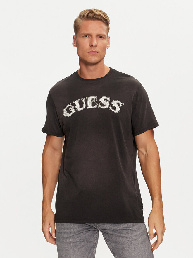 Guess Guess Marškinėliai M4BI04 K9RM1 Juoda Regular Fit